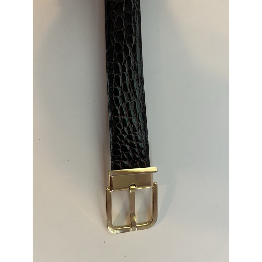 Men's Brown Desmo Italy Croco Diamante Crocodile Leather Belt 90/105 32" to 34 "